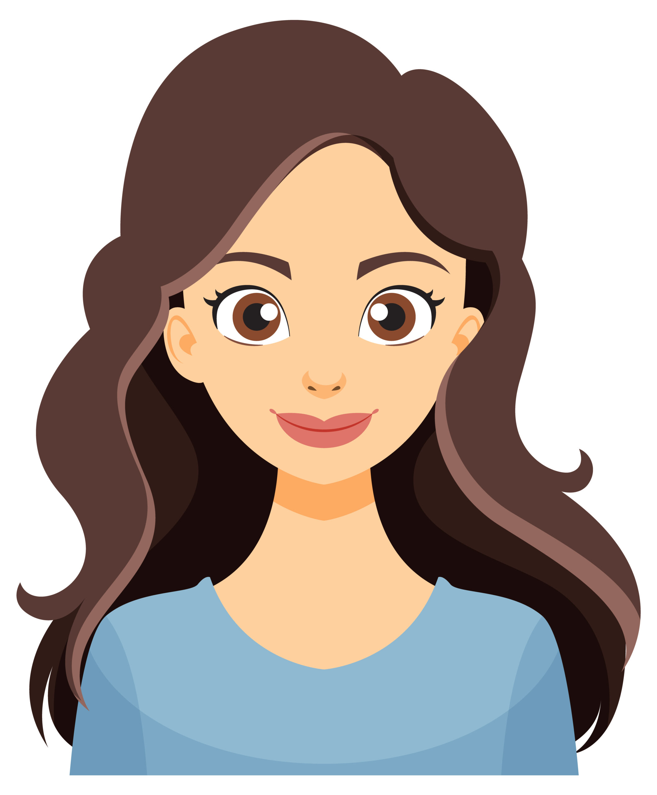 Illustration of a woman with long hair